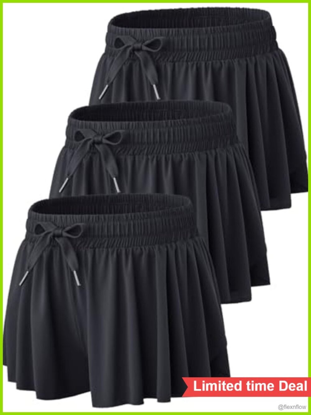 2-in-1 Flowy Running Shorts with Built-In Liner, High Waist, Hidden Pocket